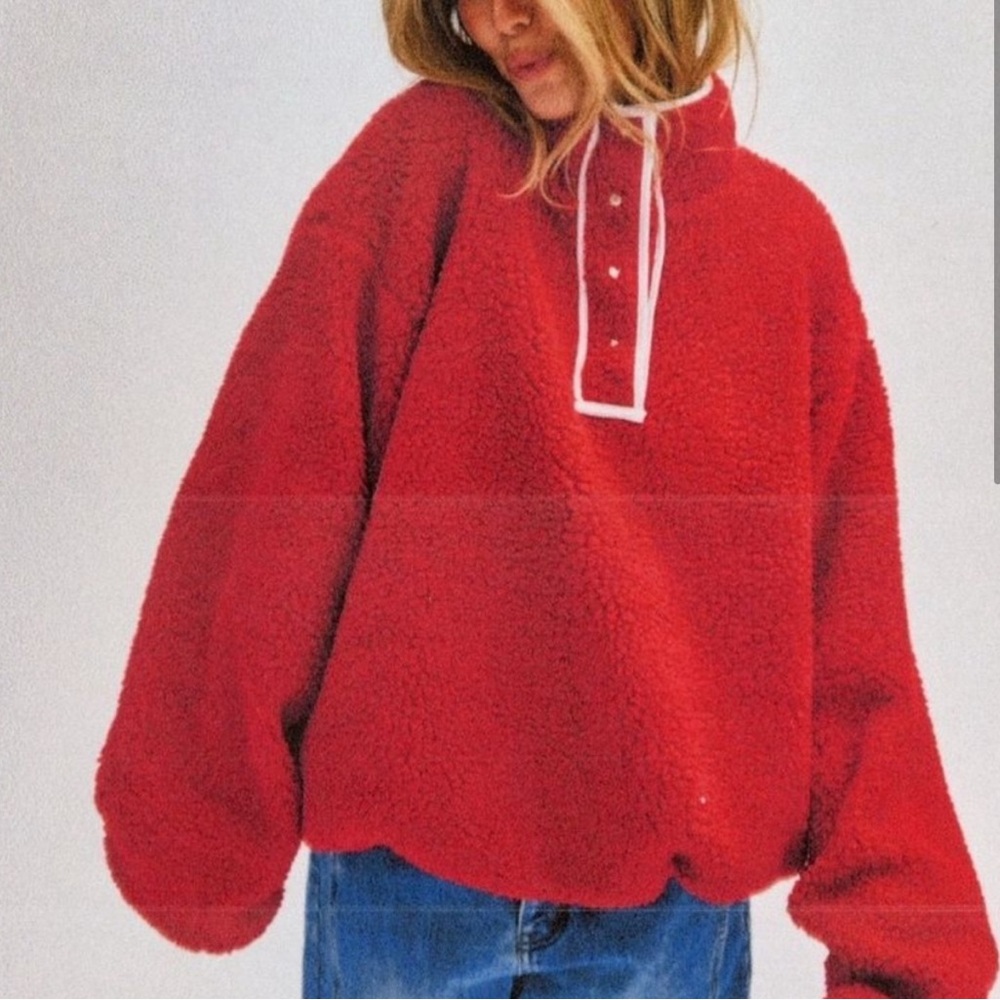 Parke Red Fleece Pullover
